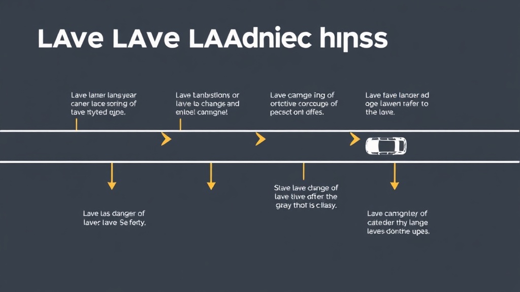 고속도로에서 차로 변경 절차를 단계별로 나타낸 개념 이미지